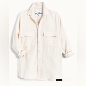 NEW Frank & Eileen MCLOGHLIN Utility Shirt Polar Flannel in VINTAGE WHITE M/L